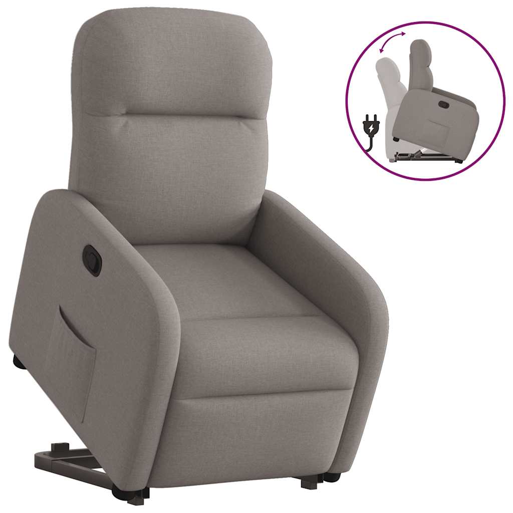 Fauteuil inclinable taupe tissu Fauteuils vidaXL   