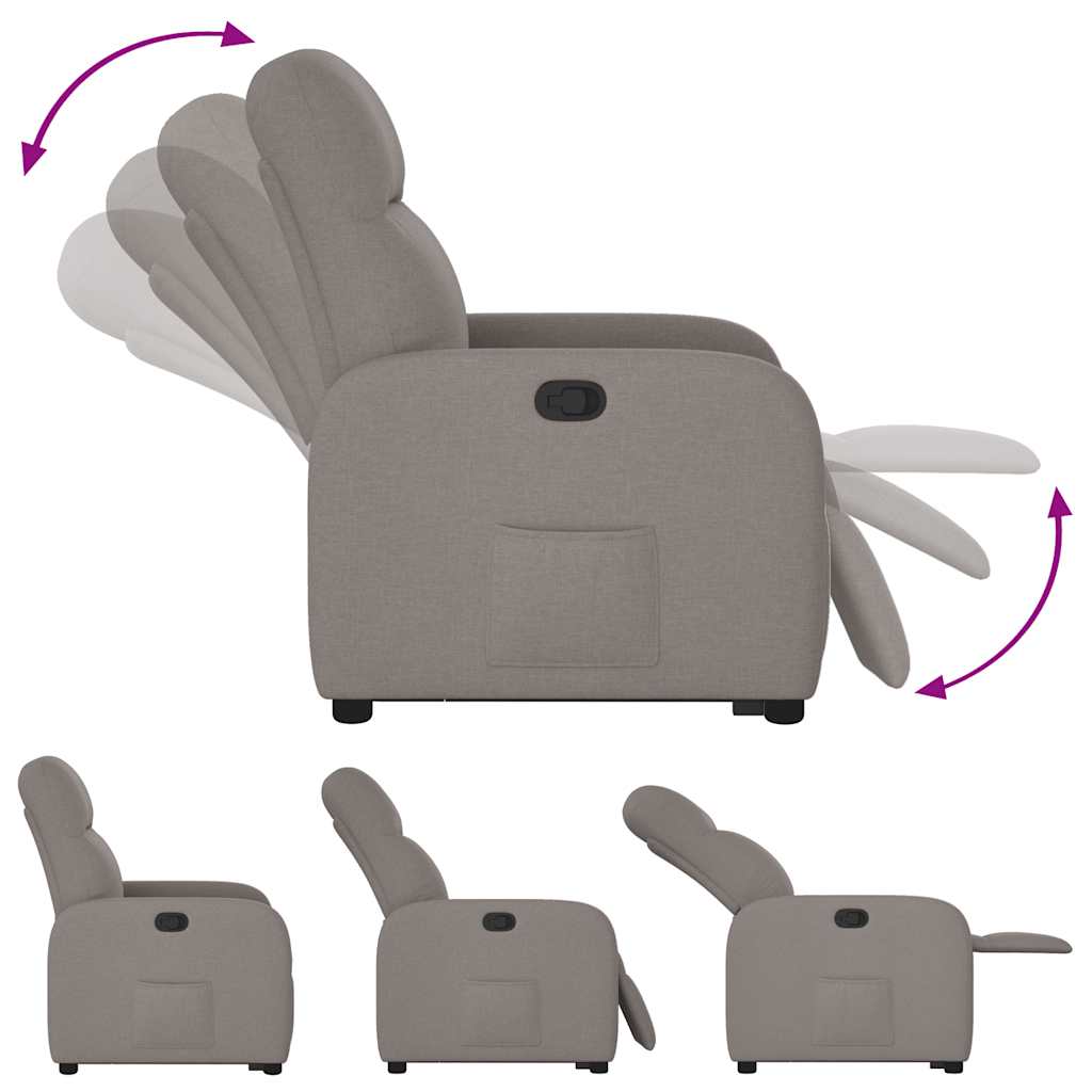 Fauteuil inclinable taupe tissu Fauteuils vidaXL   