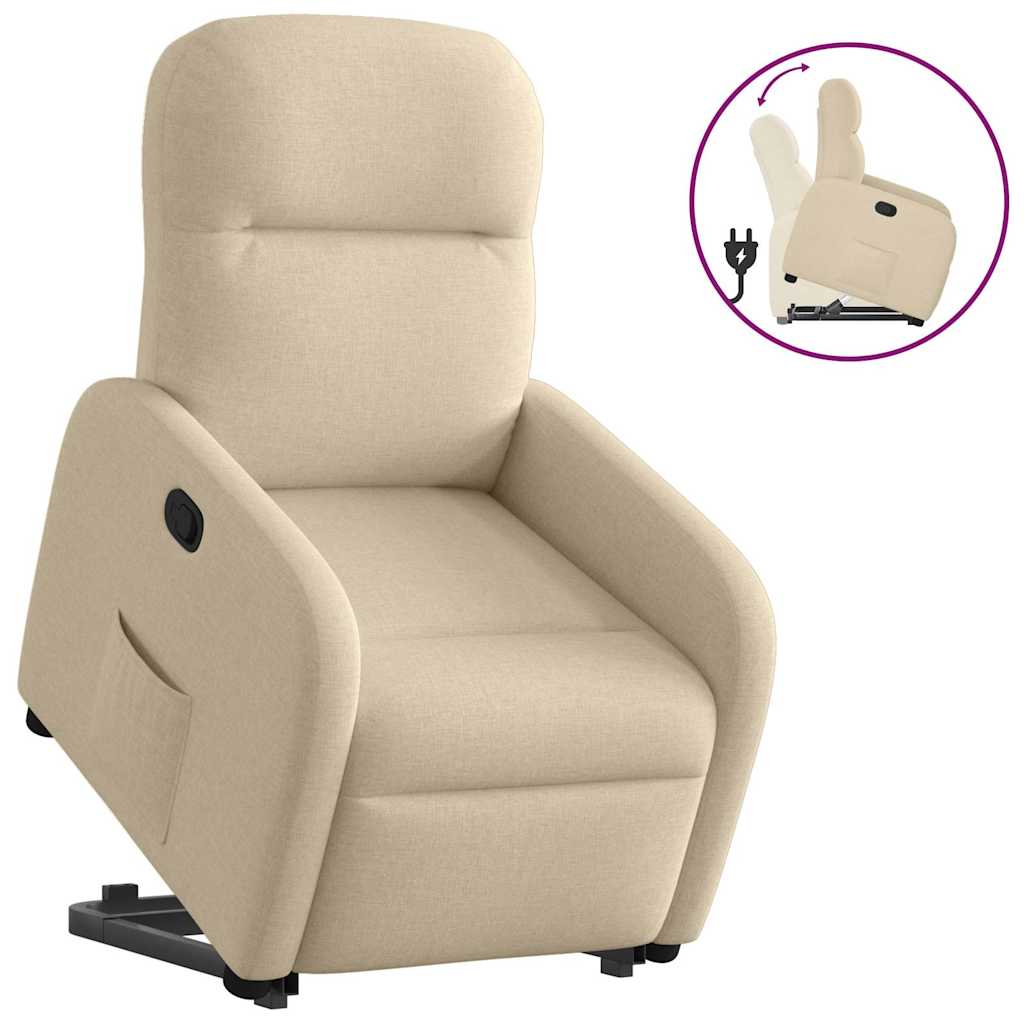 Fauteuil inclinable Crème Tissu Fauteuils vidaXL   