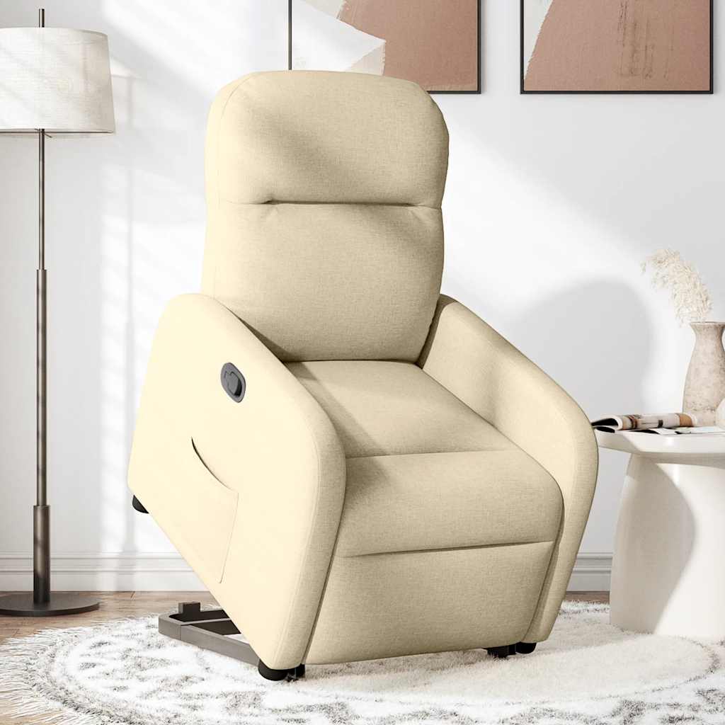 Fauteuil inclinable Crème Tissu Fauteuils vidaXL   