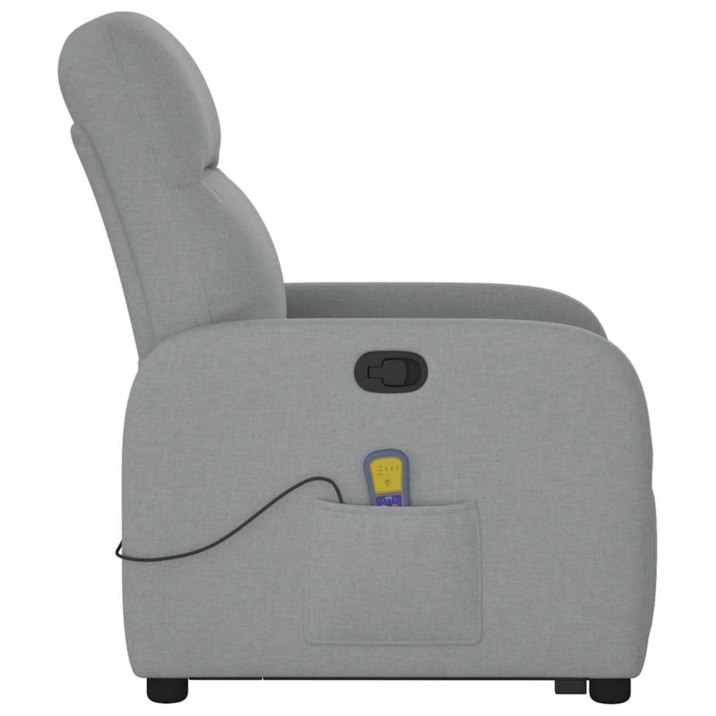 Fauteuil de massage inclinable Gris clair Tissu Fauteuils vidaXL   