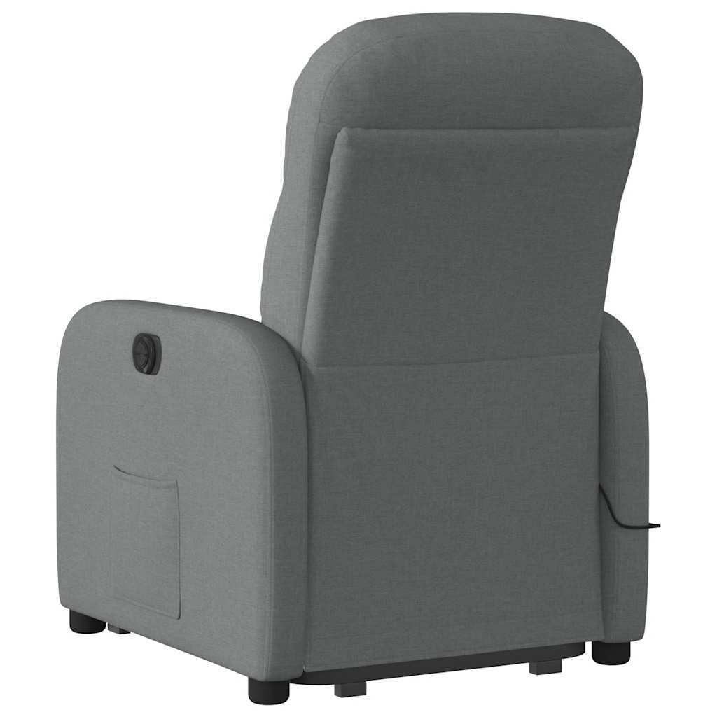 Fauteuil de massage inclinable Gris foncé Tissu Fauteuils vidaXL   