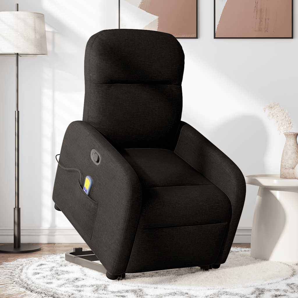 Fauteuil de massage inclinable Noir Tissu Fauteuils vidaXL   