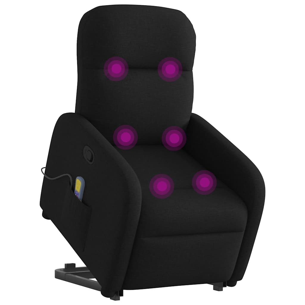 Fauteuil de massage inclinable Noir Tissu Fauteuils vidaXL   