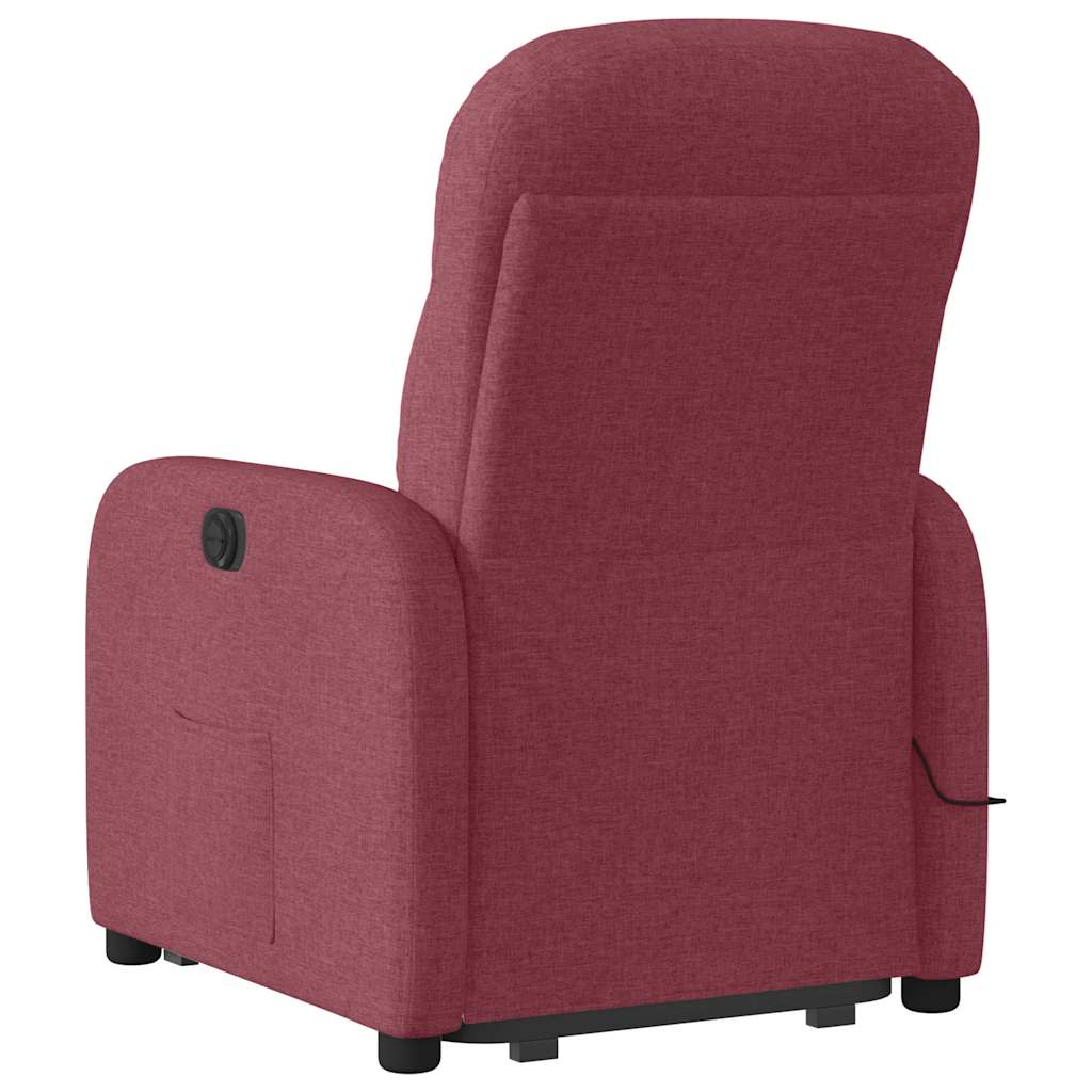 Fauteuil inclinable de massage Rouge bordeaux Tissu Fauteuils vidaXL   