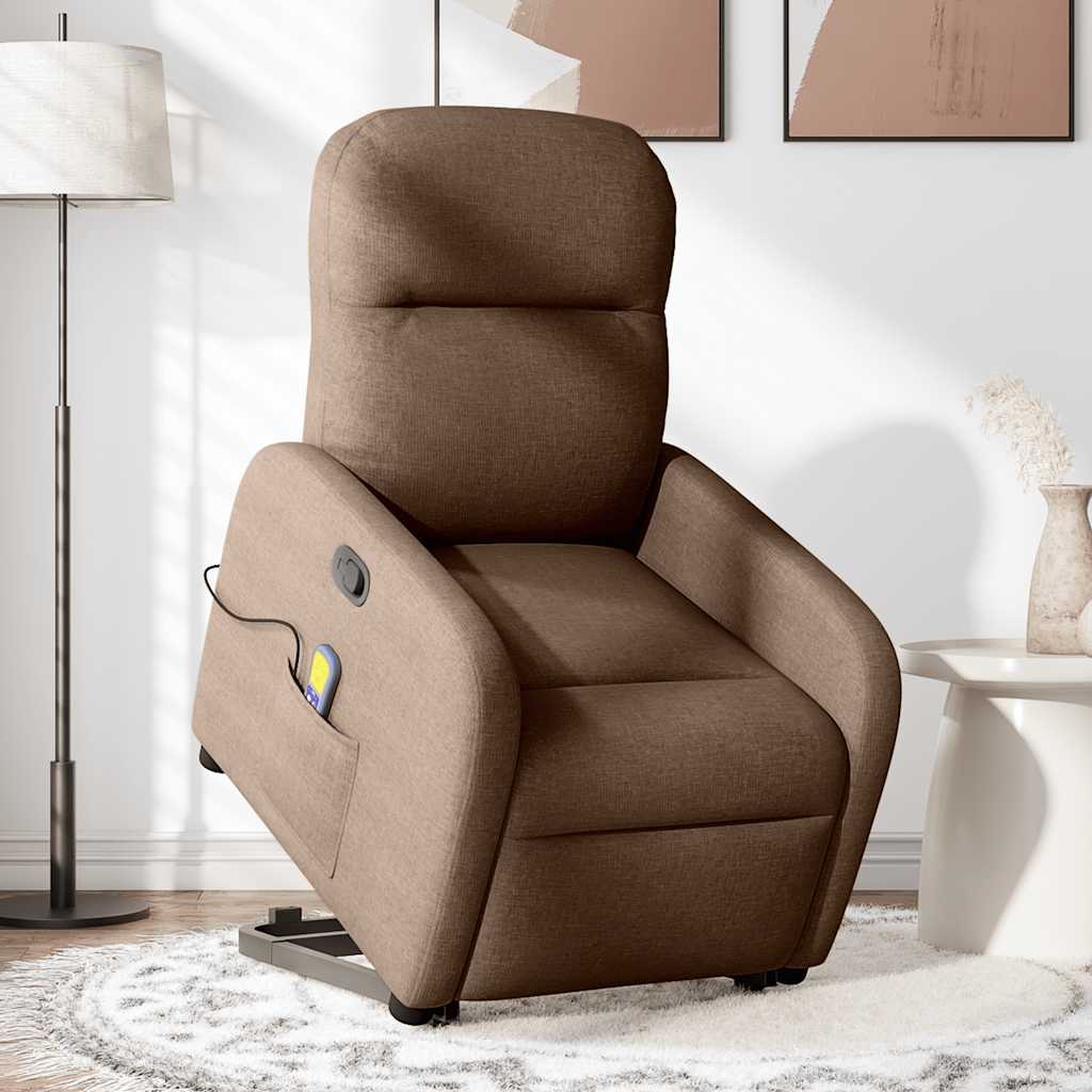 Fauteuil de massage inclinable Marron Tissu Fauteuils vidaXL   