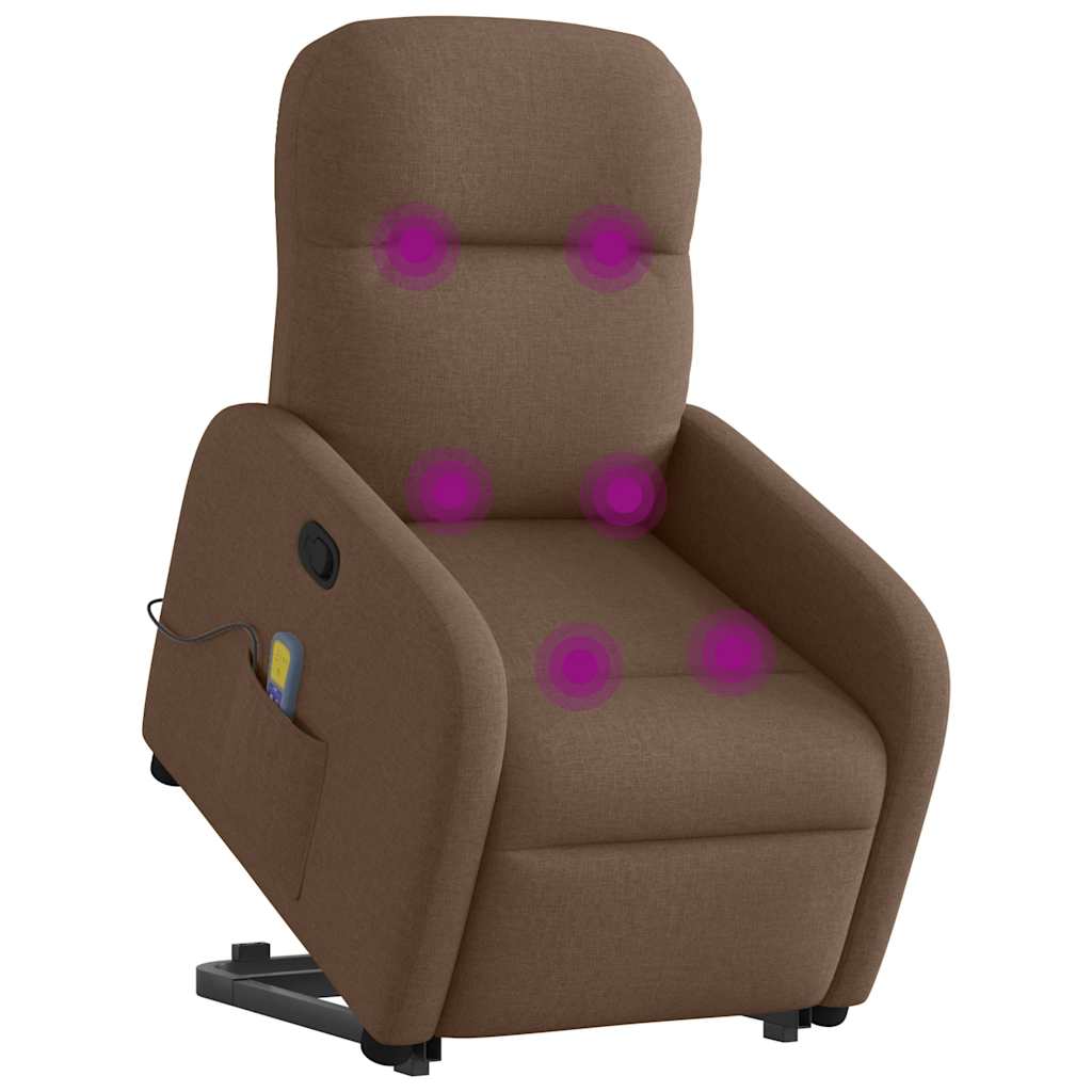 Fauteuil de massage inclinable Marron Tissu Fauteuils vidaXL   