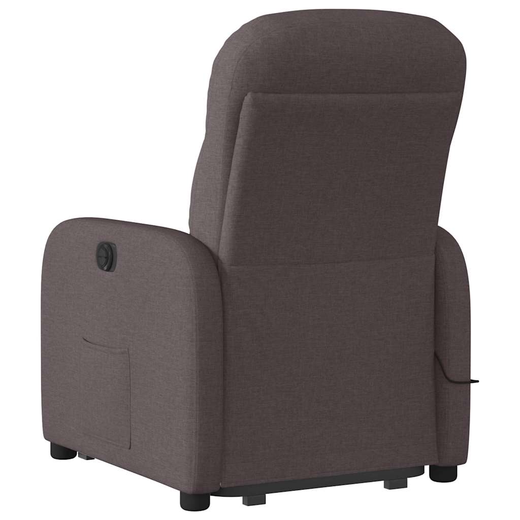 Fauteuil inclinable de massage Marron foncé Tissu Fauteuils vidaXL   