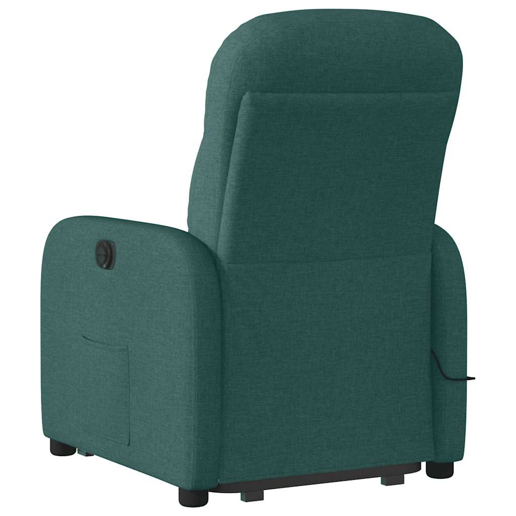 Fauteuil inclinable de massage Vert foncé Tissu Fauteuils vidaXL   