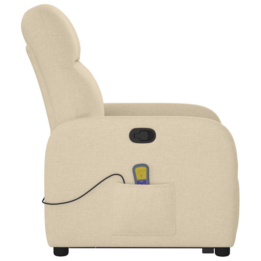 Fauteuil inclinable de massage Crème Tissu Fauteuils vidaXL   