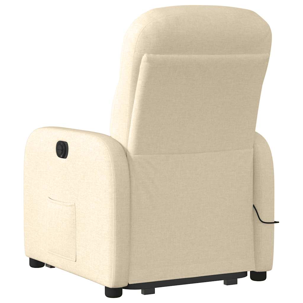 Fauteuil inclinable de massage Crème Tissu Fauteuils vidaXL   