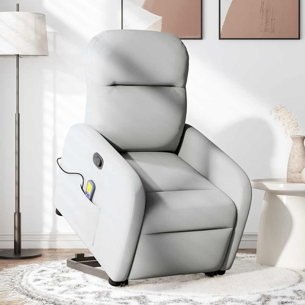 Fauteuil de massage inclinable gris nuage tissu Fauteuils vidaXL   