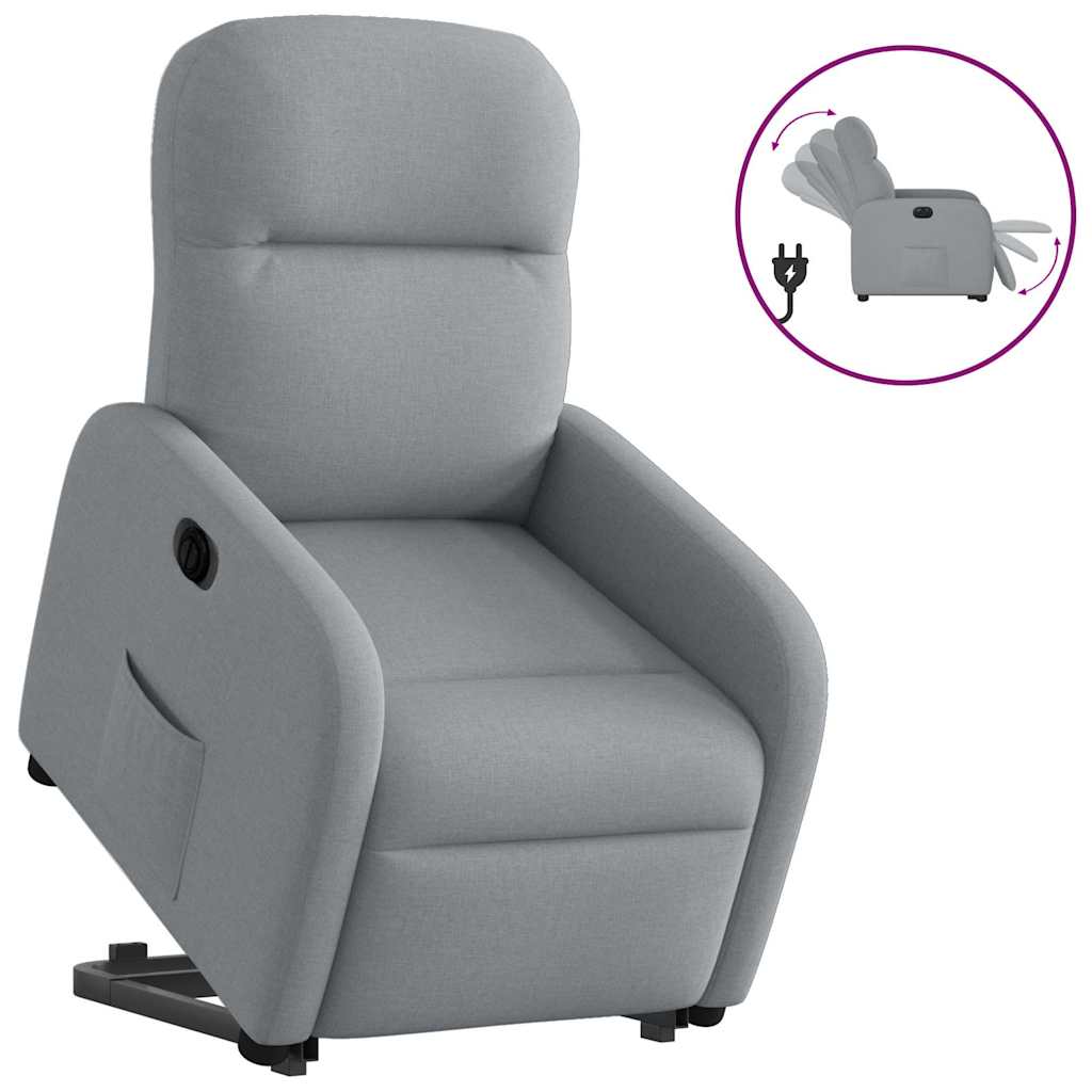 Fauteuil inclinable électrique gris clair tissu Fauteuils vidaXL   