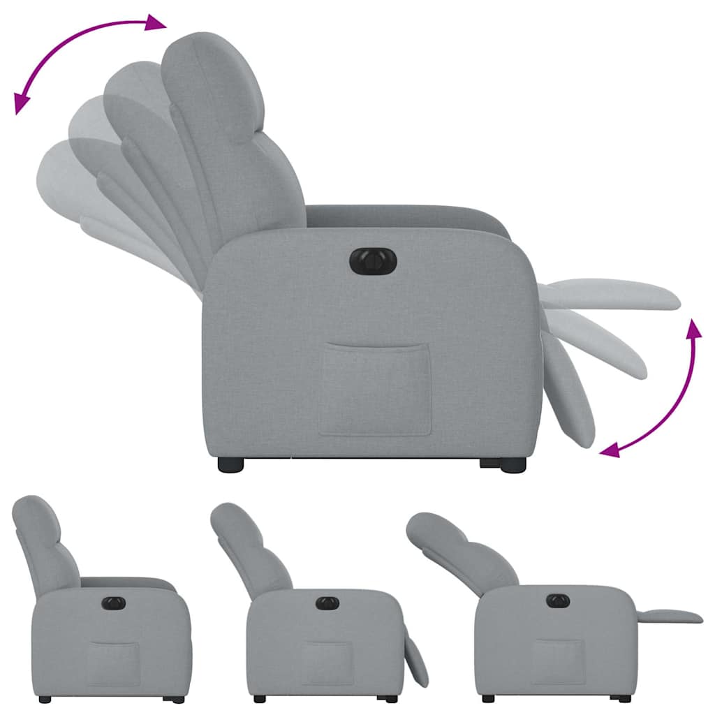 Fauteuil inclinable électrique gris clair tissu Fauteuils vidaXL   