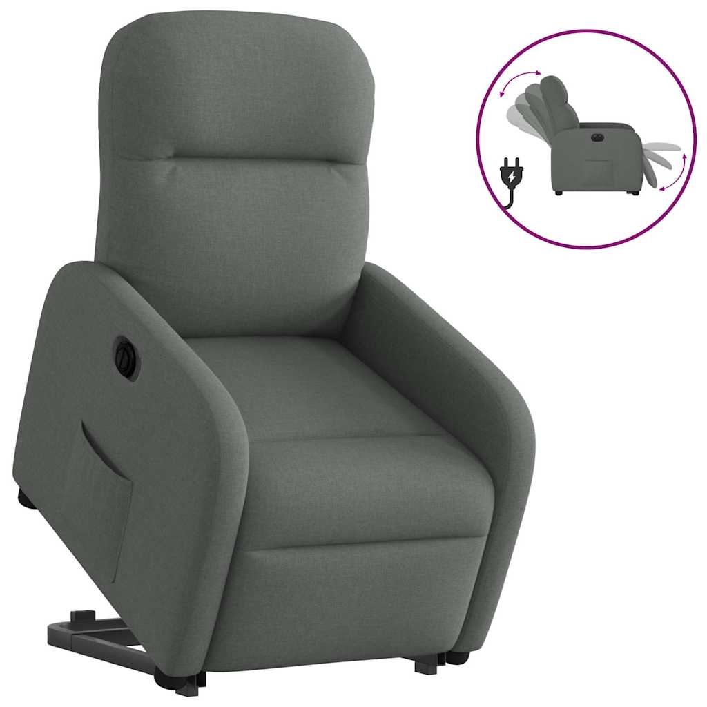 Fauteuil inclinable électrique gris foncé tissu Fauteuils vidaXL   