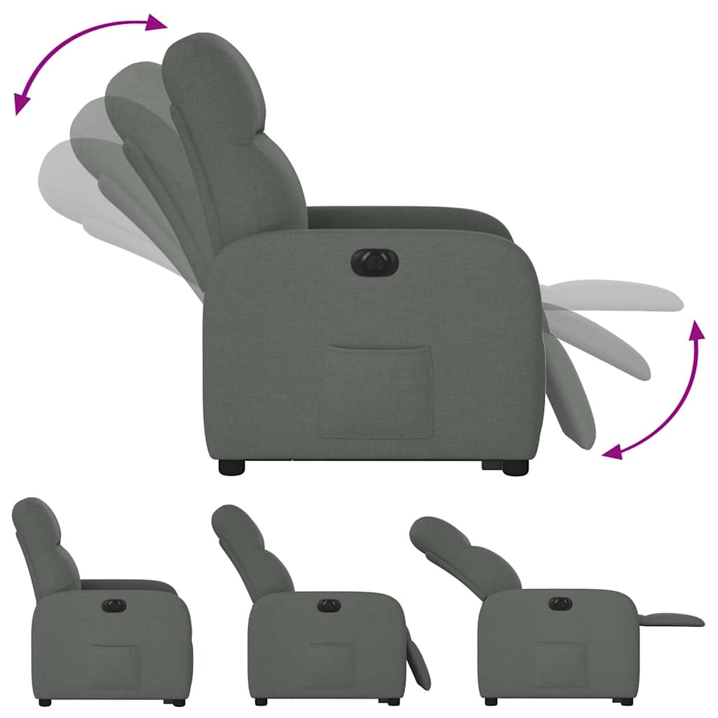 Fauteuil inclinable électrique gris foncé tissu Fauteuils vidaXL   