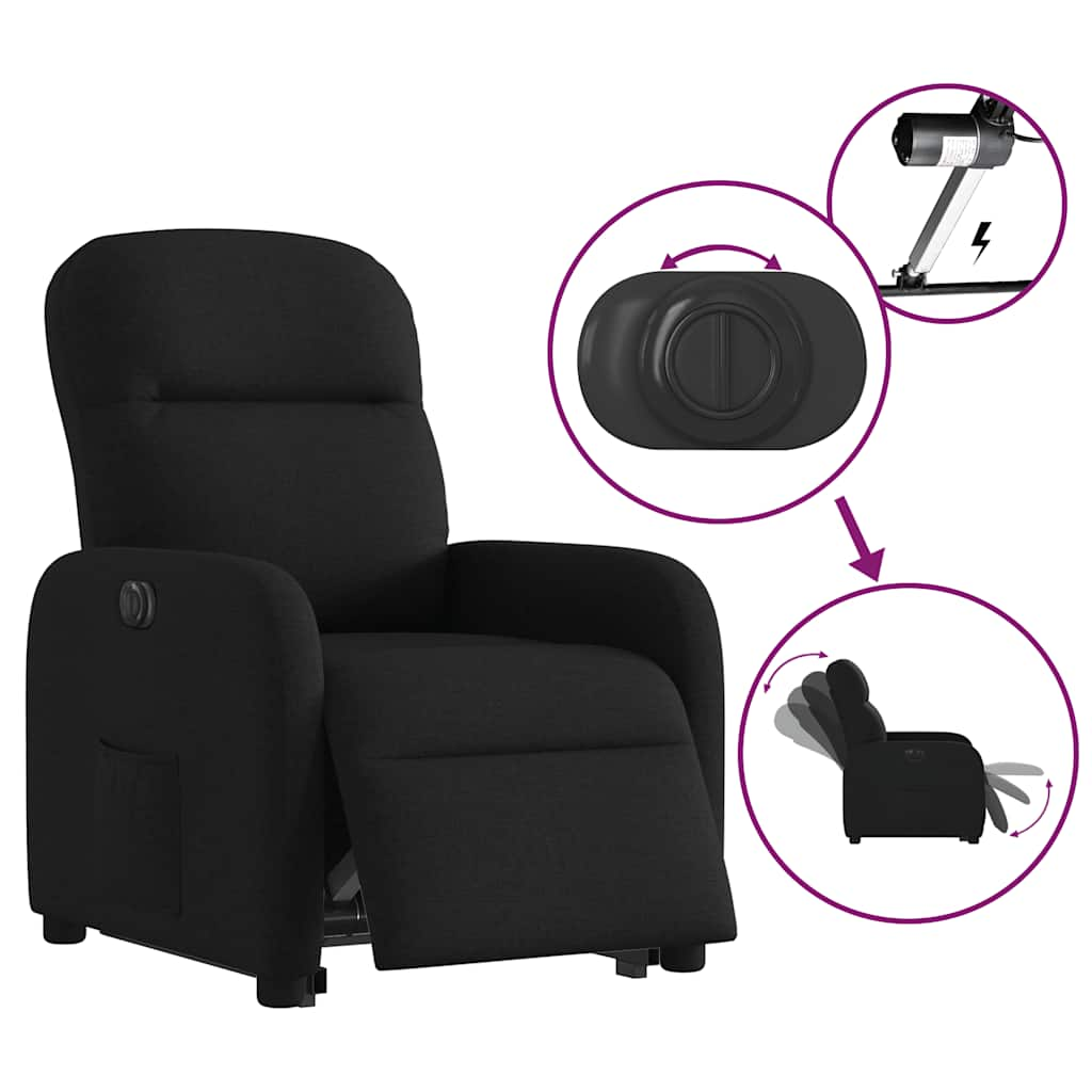 Fauteuil inclinable électrique noir tissu Fauteuils vidaXL   