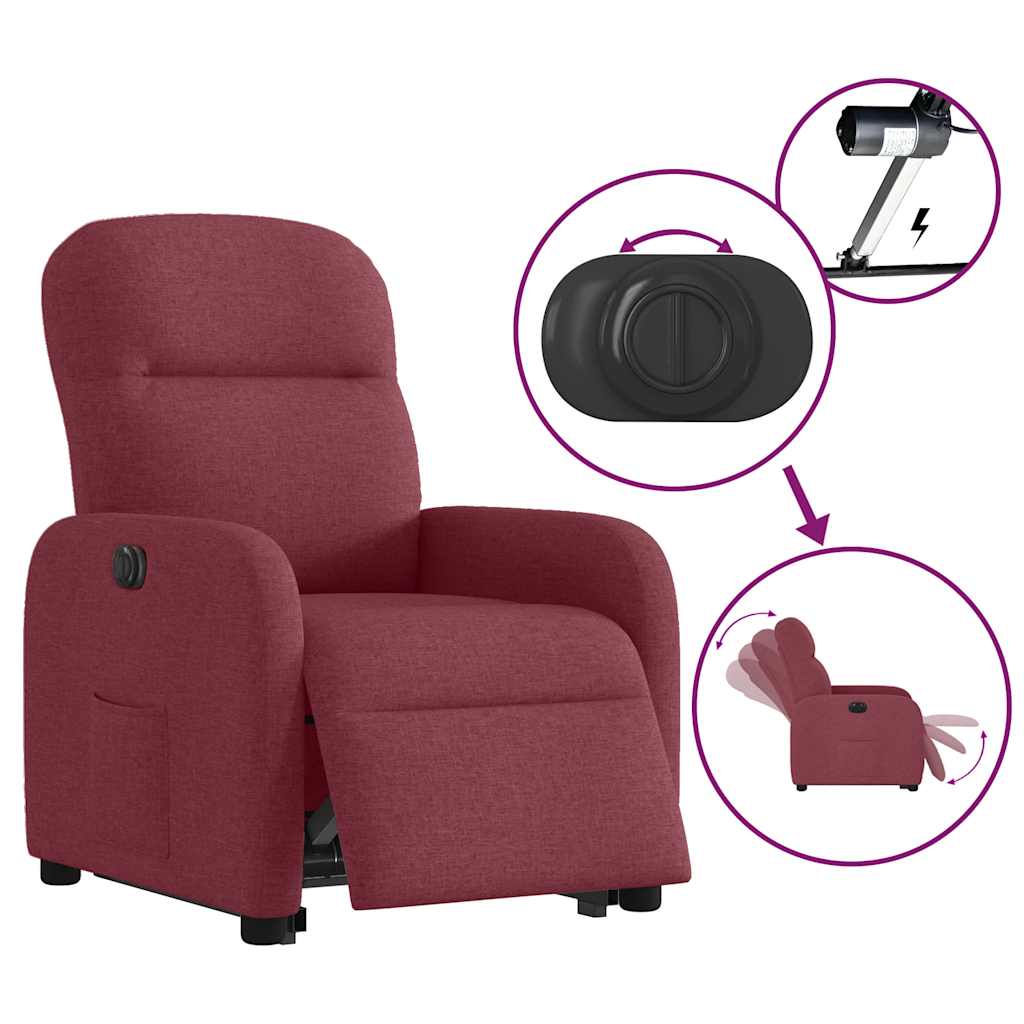 Fauteuil inclinable électrique rouge bordeaux tissu Fauteuils vidaXL   