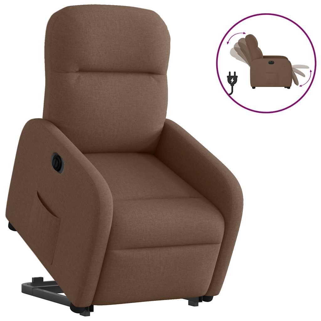 Fauteuil inclinable électrique marron tissu Fauteuils vidaXL   