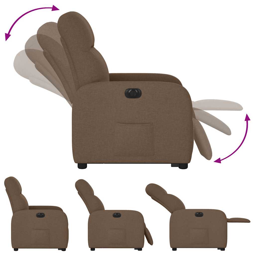 Fauteuil inclinable électrique marron tissu Fauteuils vidaXL   