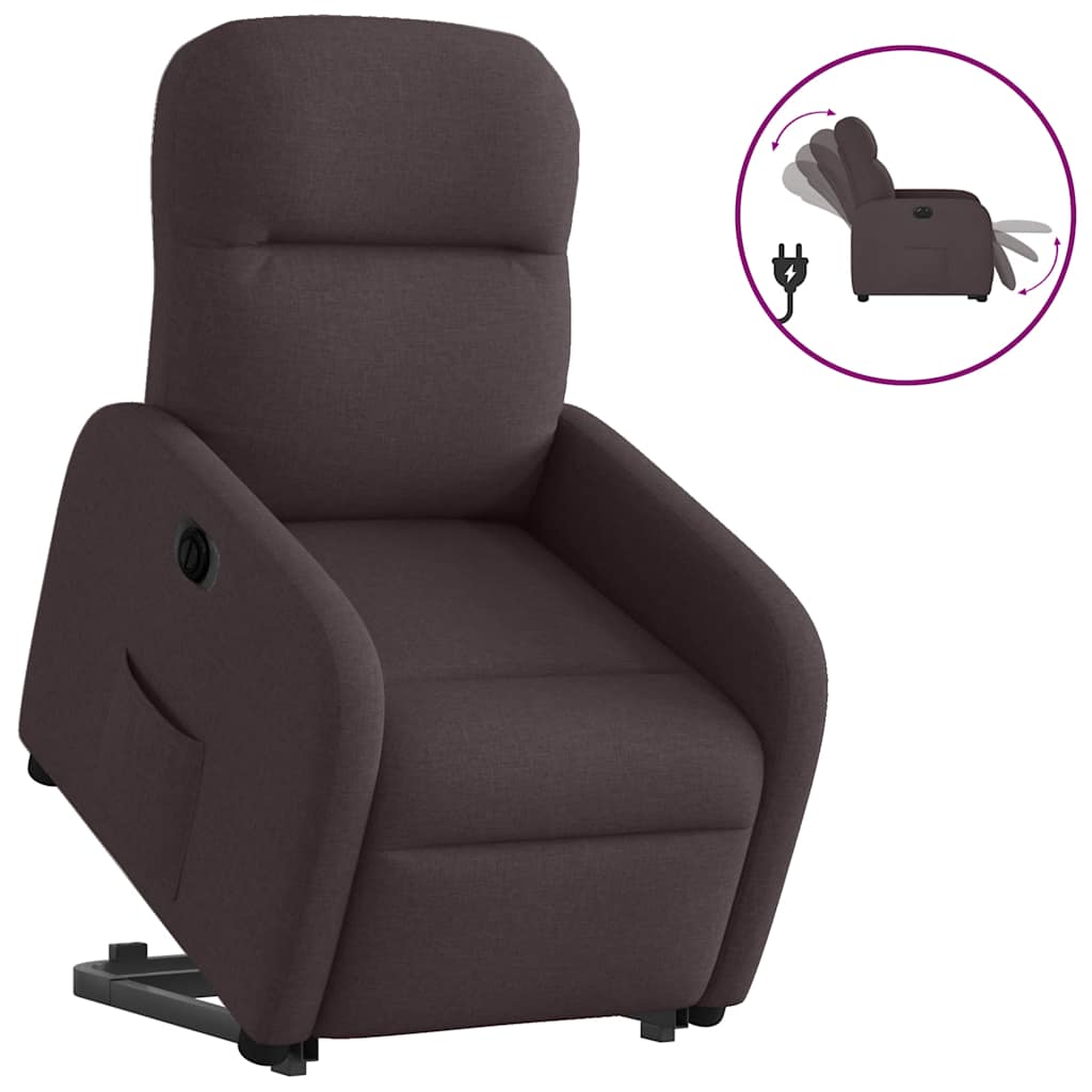 Fauteuil inclinable électrique marron foncé tissu Fauteuils vidaXL   