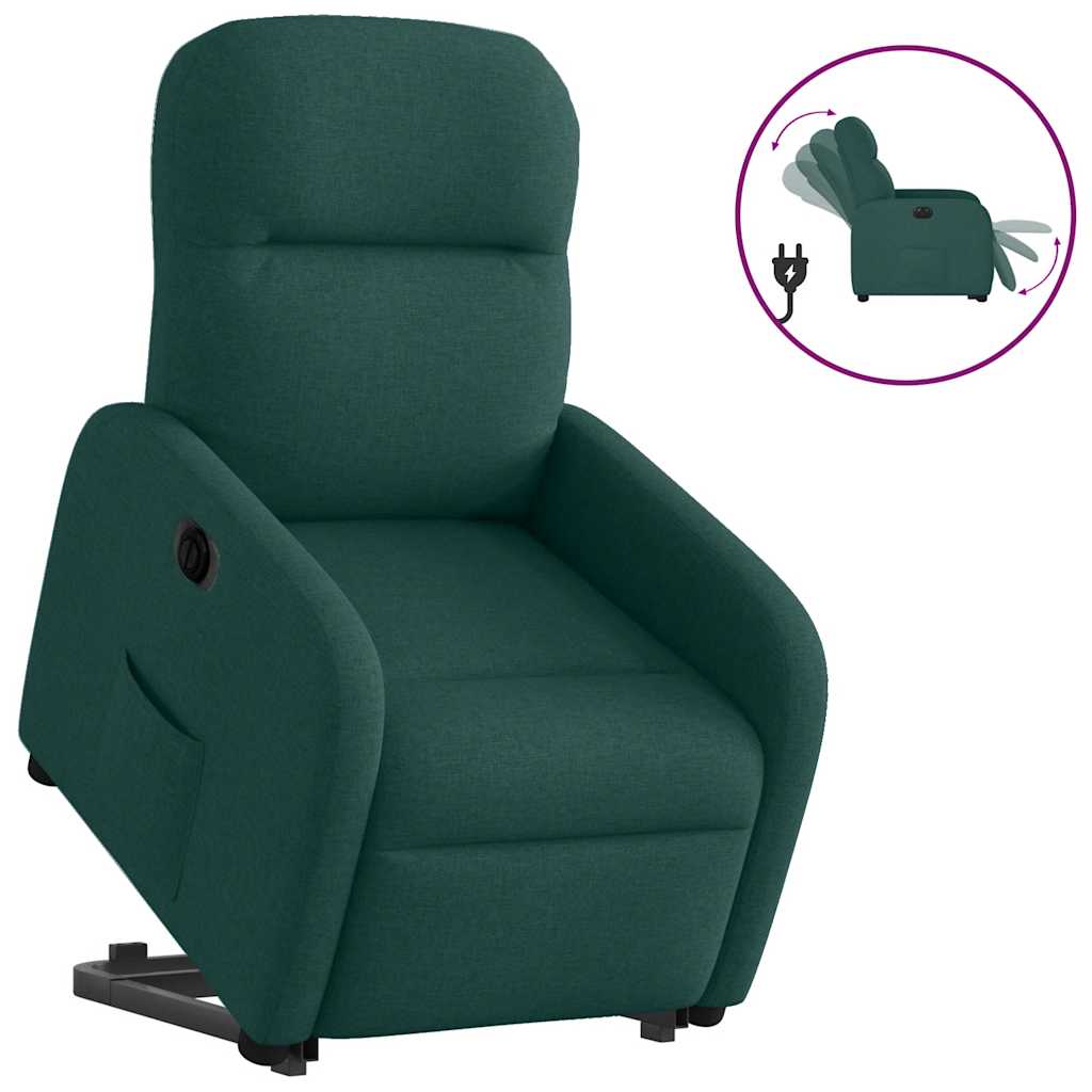 Fauteuil inclinable électrique vert foncé tissu Fauteuils vidaXL   