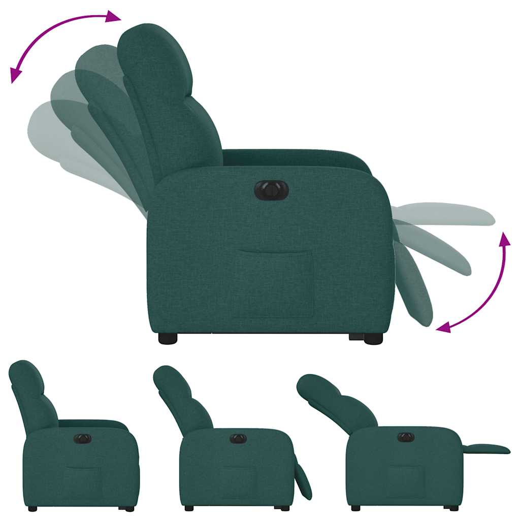 Fauteuil inclinable électrique vert foncé tissu Fauteuils vidaXL   