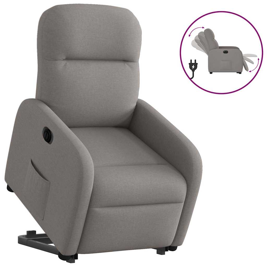 Fauteuil inclinable électrique taupe tissu Fauteuils vidaXL   