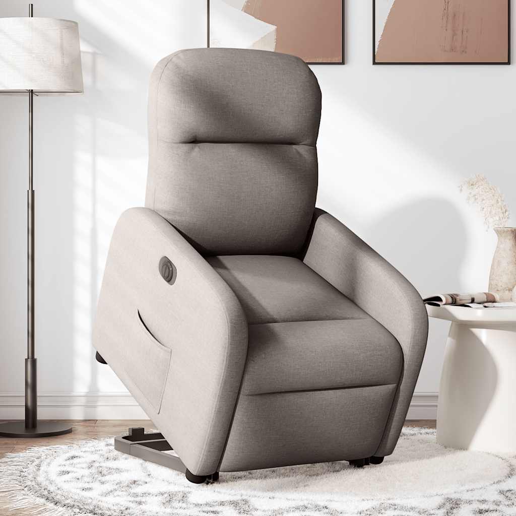 Fauteuil inclinable électrique taupe tissu Fauteuils vidaXL   