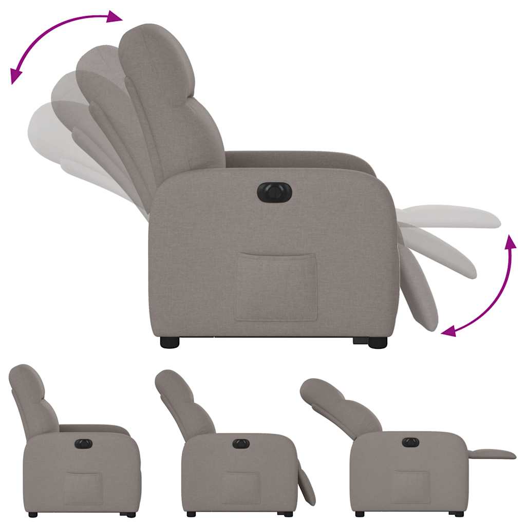 Fauteuil inclinable électrique taupe tissu Fauteuils vidaXL   