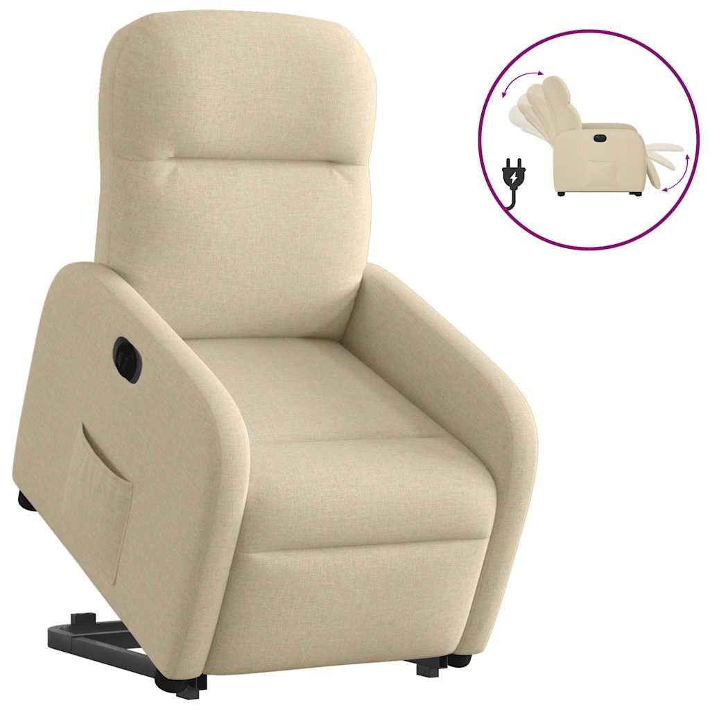 Fauteuil inclinable électrique crème tissu Fauteuils vidaXL   