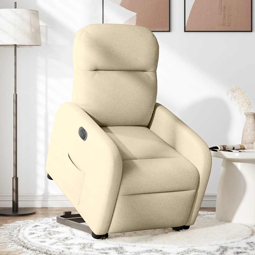 Fauteuil inclinable électrique crème tissu Fauteuils vidaXL   