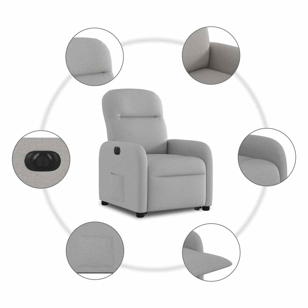 Fauteuil inclinable électrique gris nuage tissu Fauteuils vidaXL   