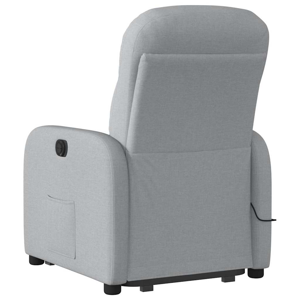 Fauteuil inclinable de massage électrique Gris clair Tissu Fauteuils vidaXL   