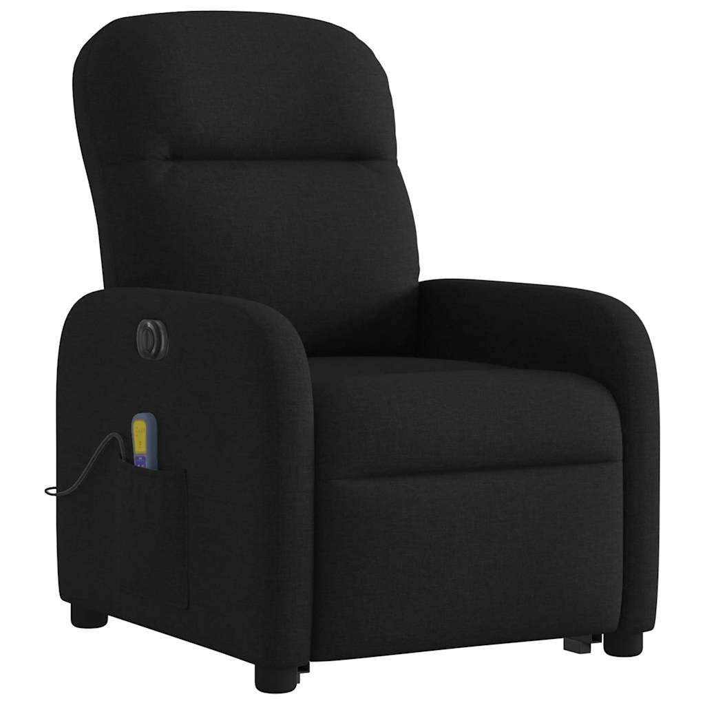 Fauteuil inclinable de massage électrique Noir Tissu Fauteuils vidaXL   