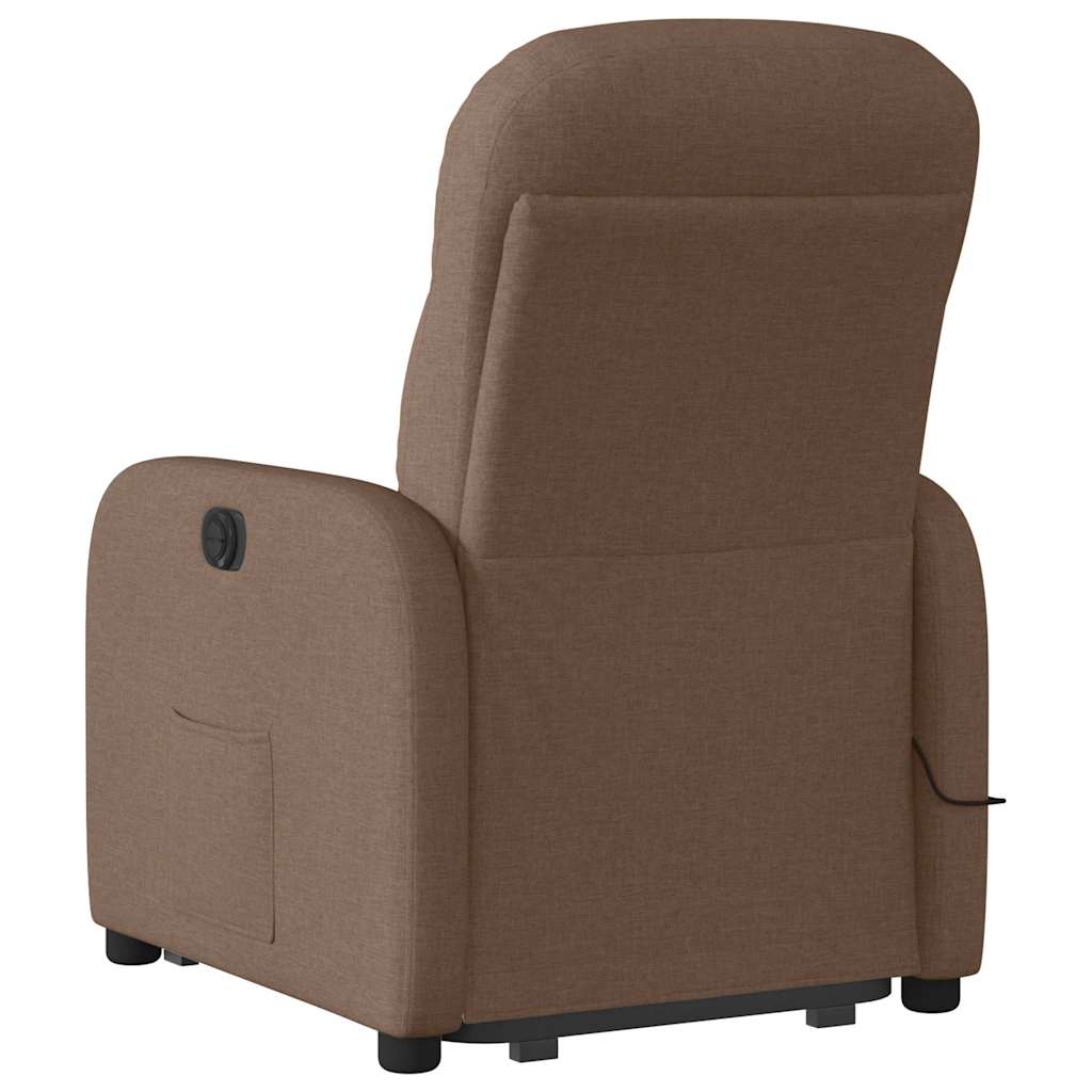 Fauteuil inclinable de massage électrique Marron Tissu Fauteuils vidaXL   