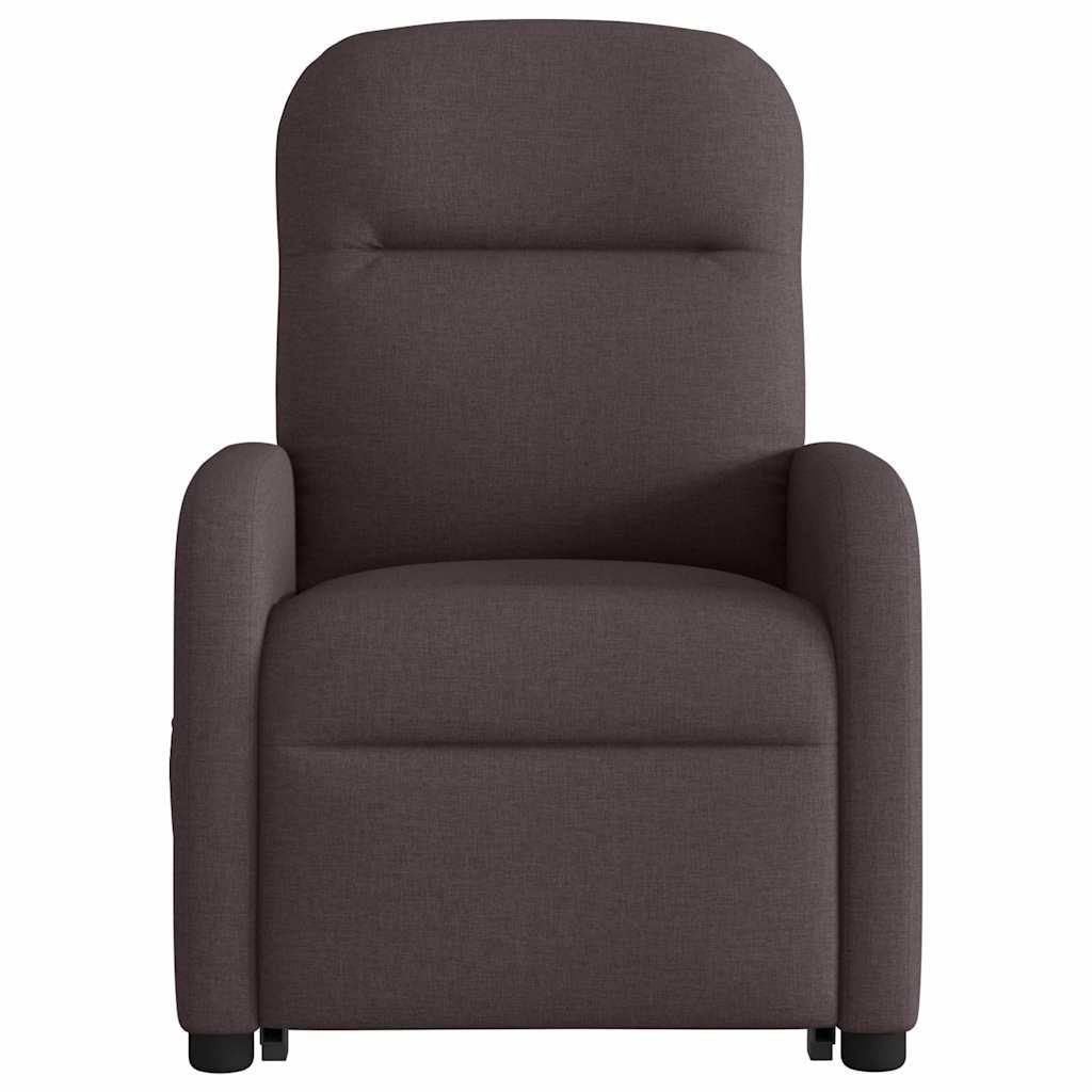 Fauteuil inclinable de massage électrique Marron foncé Tissu Fauteuils vidaXL   