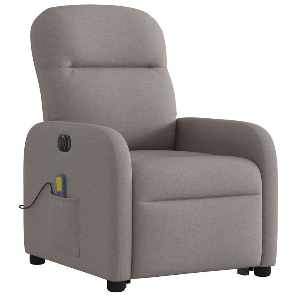 Fauteuil inclinable de massage électrique Taupe Tissu Fauteuils vidaXL   