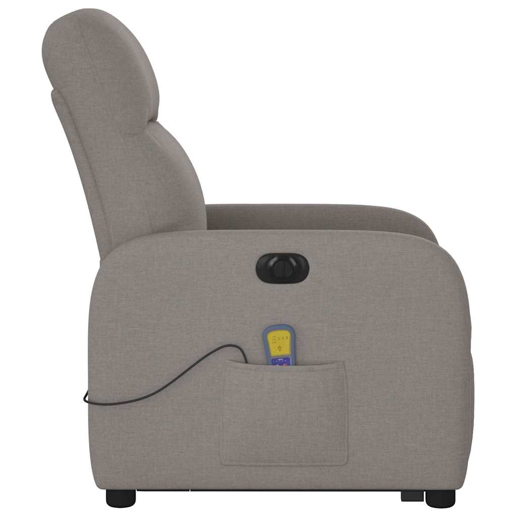 Fauteuil inclinable de massage électrique Taupe Tissu Fauteuils vidaXL   