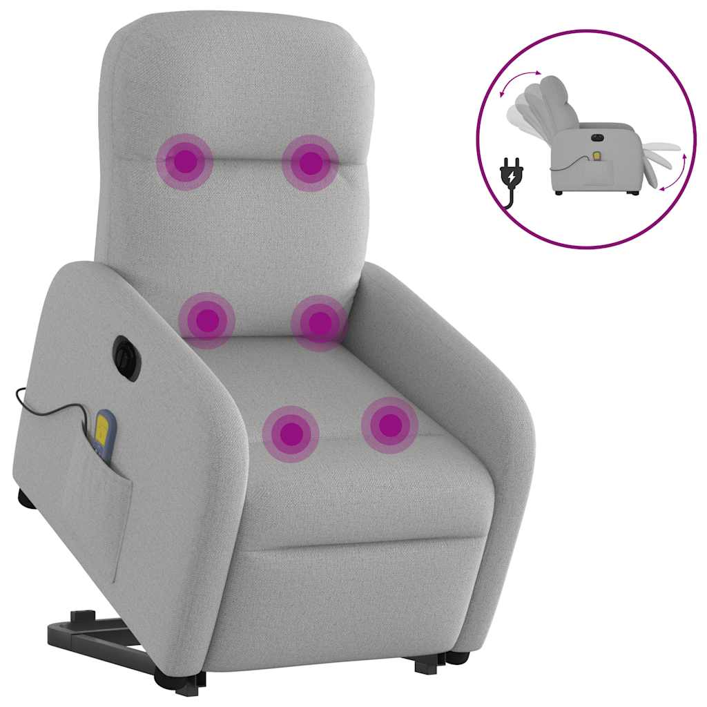 Fauteuil inclinable de massage électrique gris nuage tissu Fauteuils vidaXL   