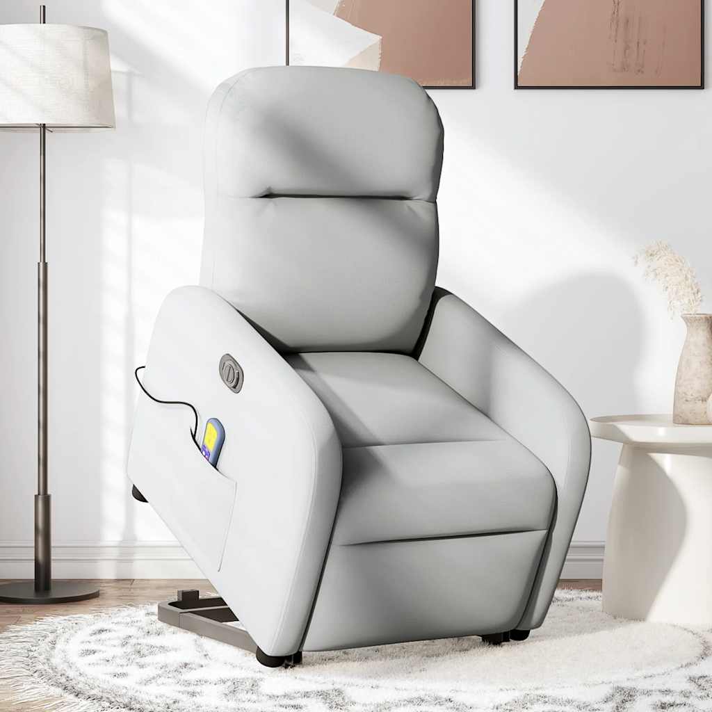 Fauteuil inclinable de massage électrique gris nuage tissu Fauteuils vidaXL   