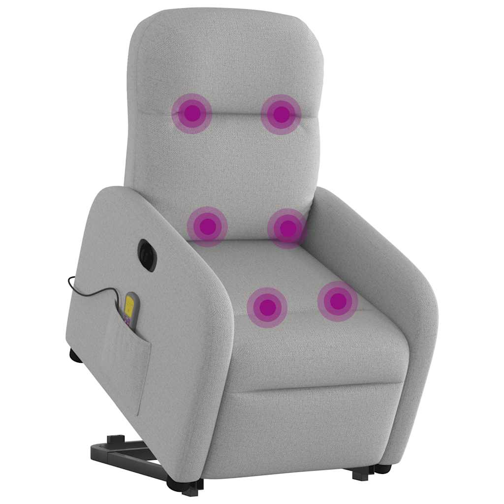 Fauteuil inclinable de massage électrique gris nuage tissu Fauteuils vidaXL   