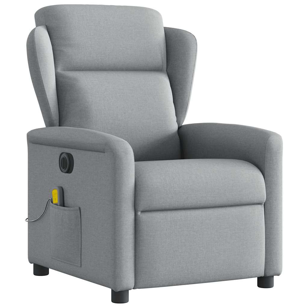 Fauteuil de massage inclinable électrique gris clair tissu Fauteuils vidaXL