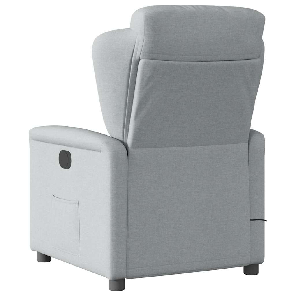 Fauteuil de massage inclinable électrique gris clair tissu Fauteuils vidaXL