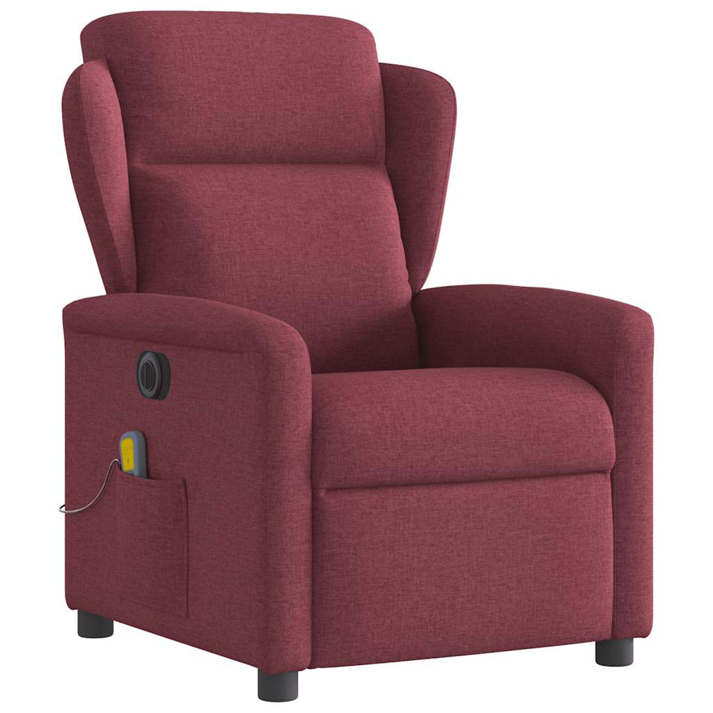 Fauteuil de massage inclinable électrique Rouge bordeaux Tissu Fauteuils vidaXL