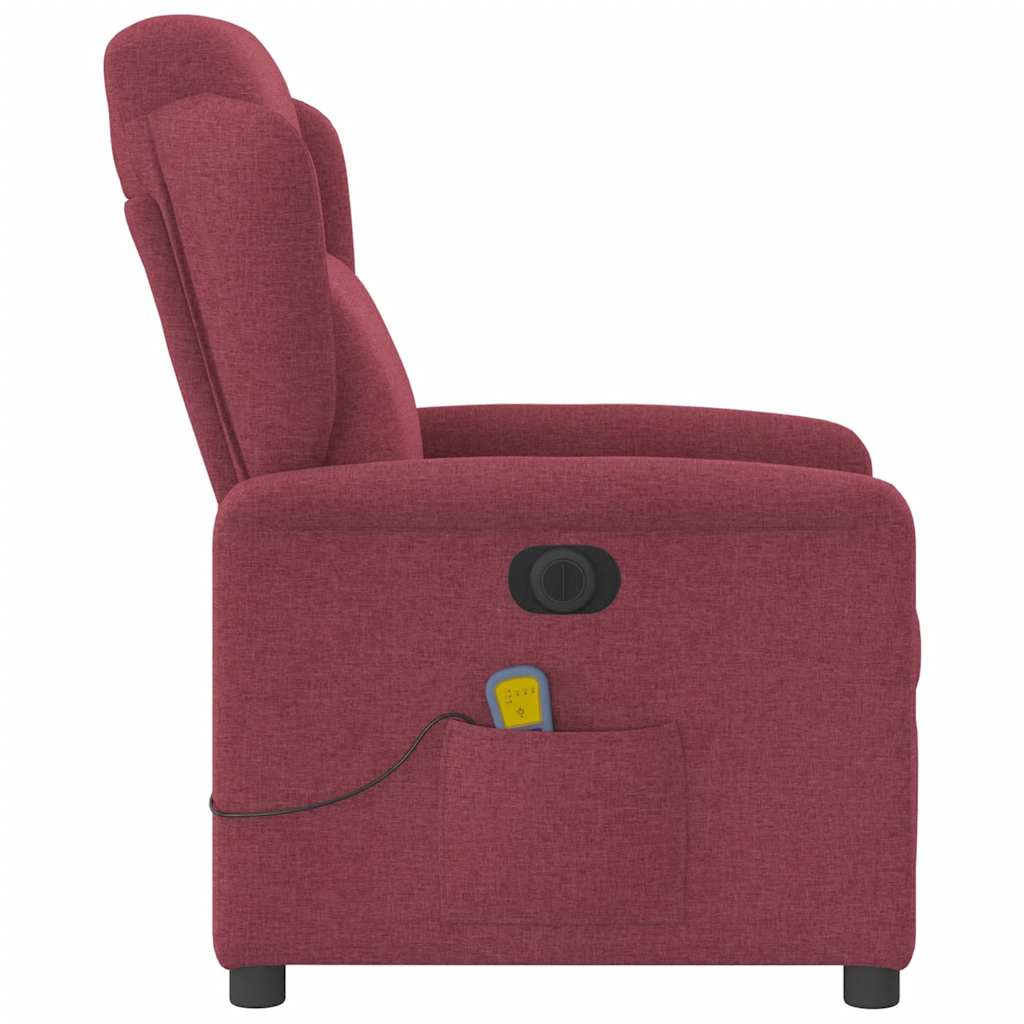 Fauteuil de massage inclinable électrique Rouge bordeaux Tissu Fauteuils vidaXL