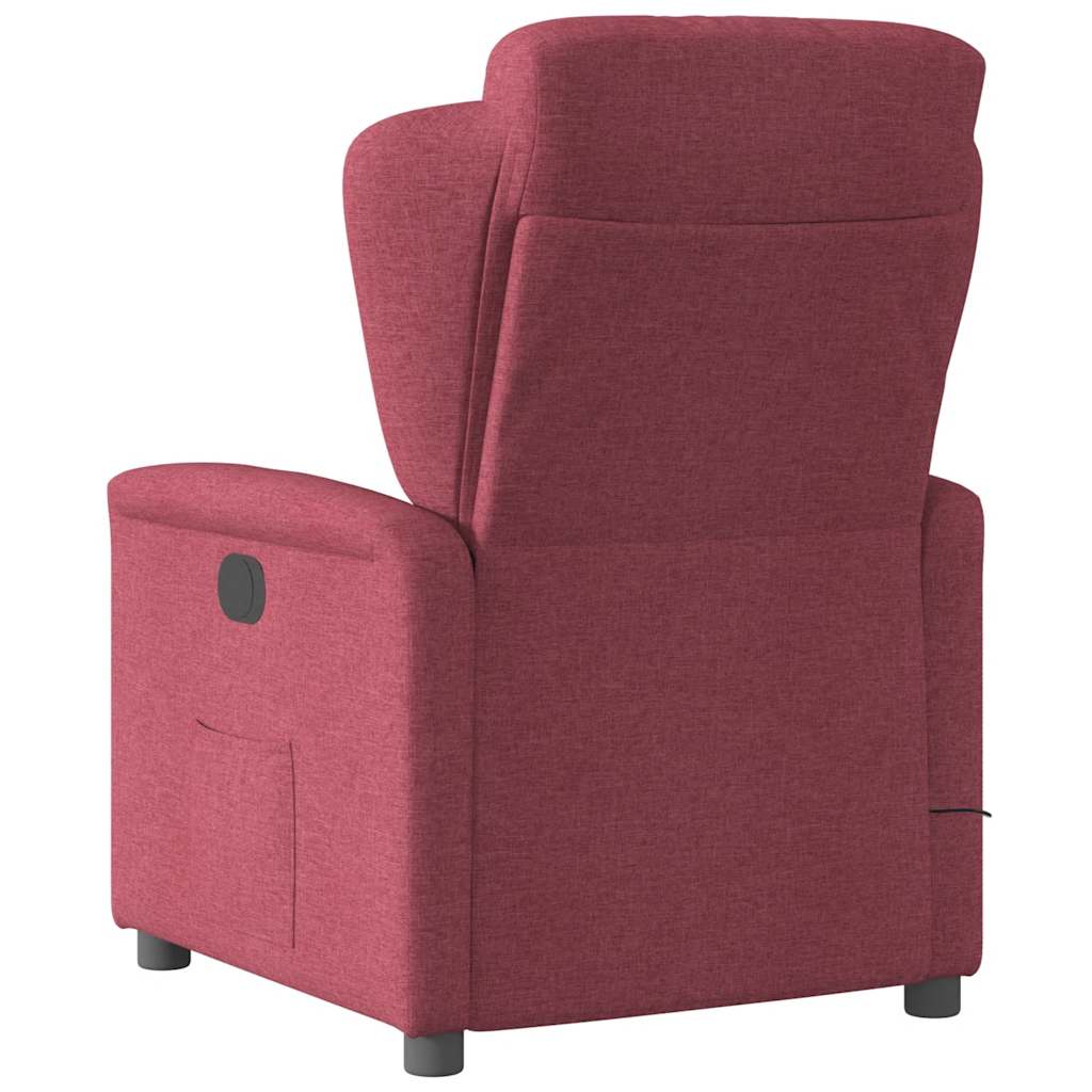 Fauteuil de massage inclinable électrique Rouge bordeaux Tissu Fauteuils vidaXL