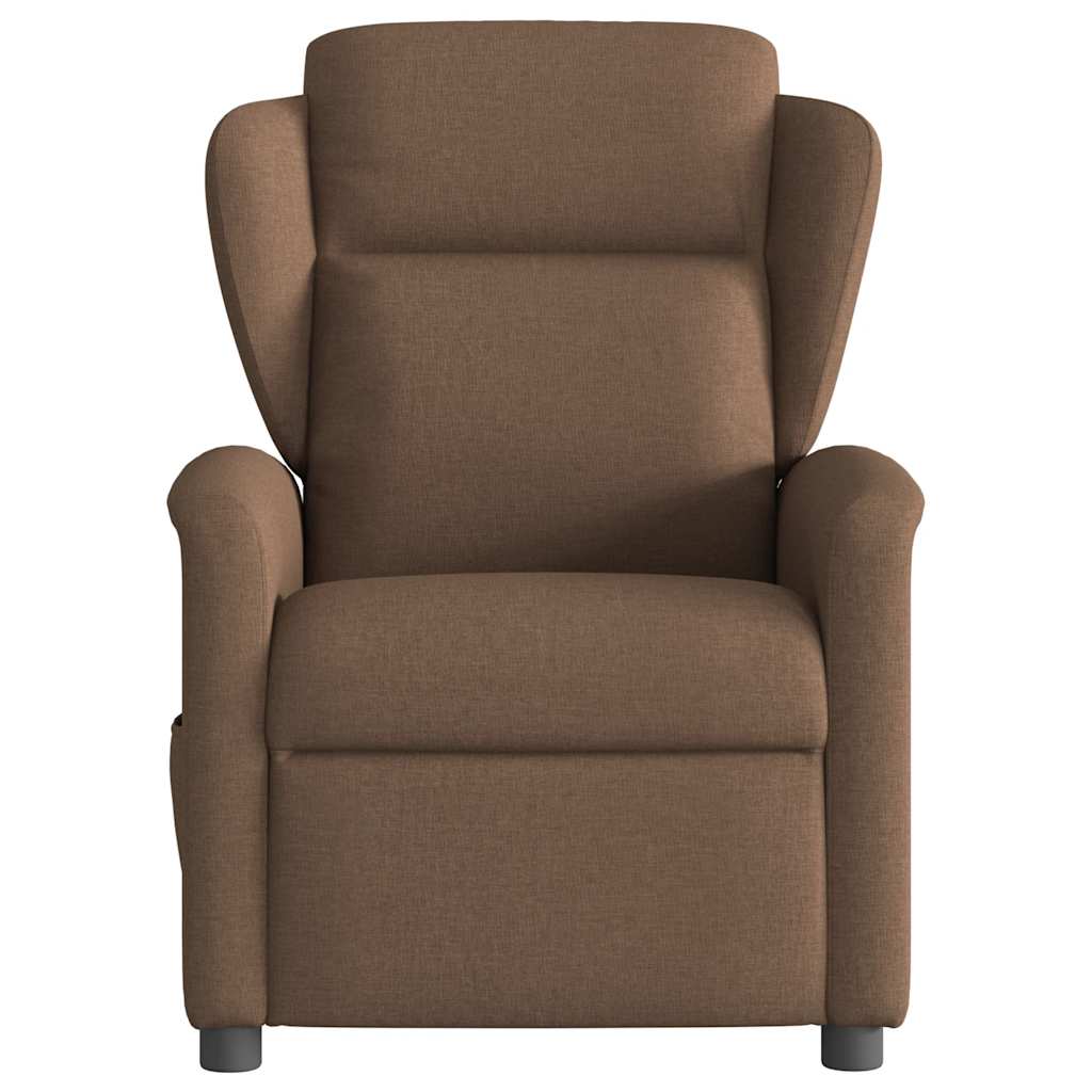 Fauteuil inclinable de massage électrique marron tissu Fauteuils vidaXL