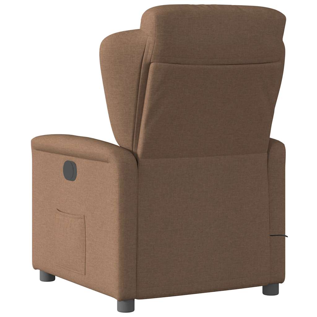 Fauteuil inclinable de massage électrique marron tissu Fauteuils vidaXL