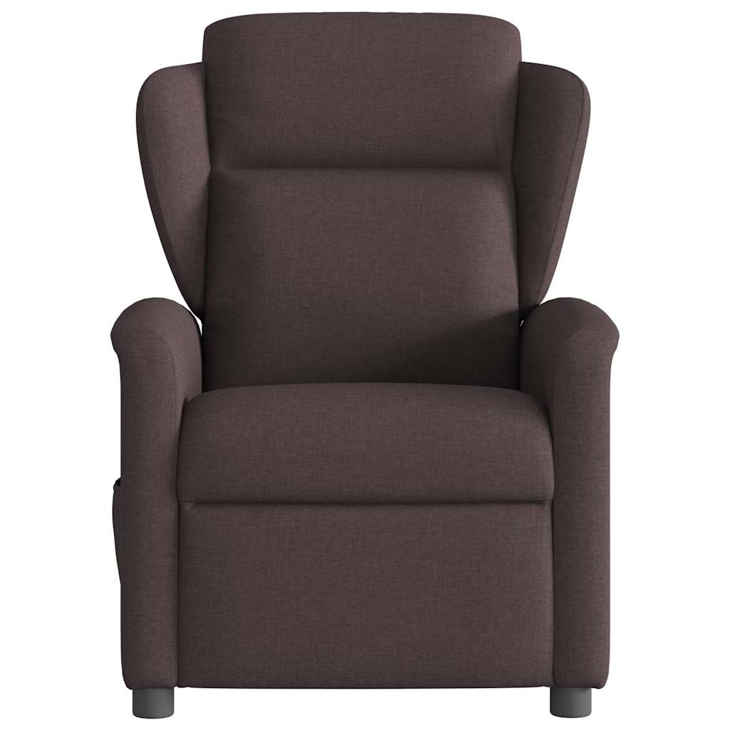 Fauteuil de massage inclinable électrique Marron foncé Tissu Fauteuils vidaXL